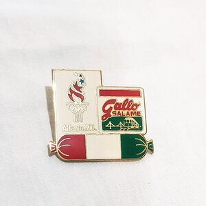 Olympic Games Atlanta Georgia 1996 Lapel Pin 1" Souvenir Gallo Salame Sausage